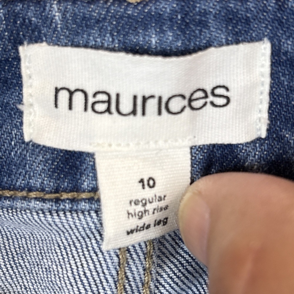 Maurices Wide Leg Jeans Women 10 Blue‎ Women Hi Rise Bohemian - Picture 10 of 11